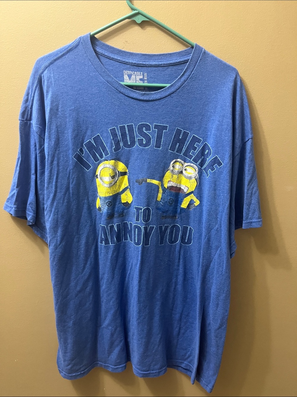 Universal Blue Tee with Yellow Minions Graphic
